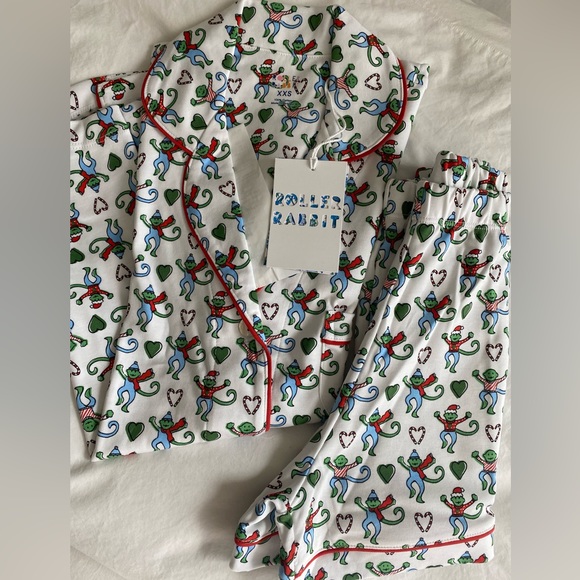 Roller Rabbit Merry Monkey Limited Edition Polo Pajamas XXS 🎄🐒🎁 LAST PAIR - Picture 5 of 5
